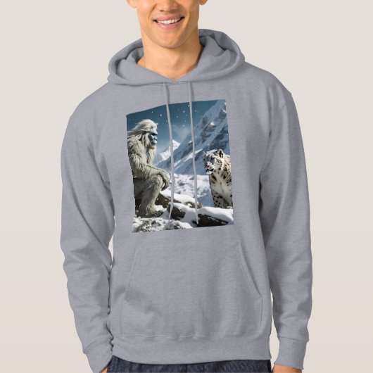 Yeti und der Schneeleopard Hoodie (Vorderseite)