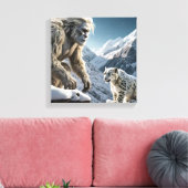 Yeti und der Schneeleopard Leinwanddruck (Insitu (Wohnzimmer))