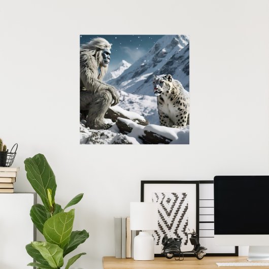Yeti und Der Schneeleopard Poster (Heimbüro)