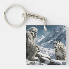 Yeti und der Schneeleopard Schlüsselanhänger
