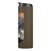 Yeti und der Schneeleopard Thermosbecher (Nach rechts gedreht)