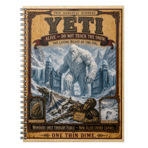 Yeti, Vintage Zirkusmonster Notizblock