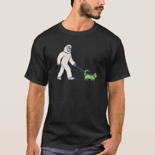 Yeti Walking Iguana Reptile Kryptozoologie Haustie T-Shirt