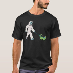 Yeti Walking Iguana Reptile Kryptozoologie Haustie T-Shirt