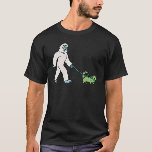 Yeti Walking Iguana Reptile Kryptozoologie Haustie T-Shirt (Vorderseite)