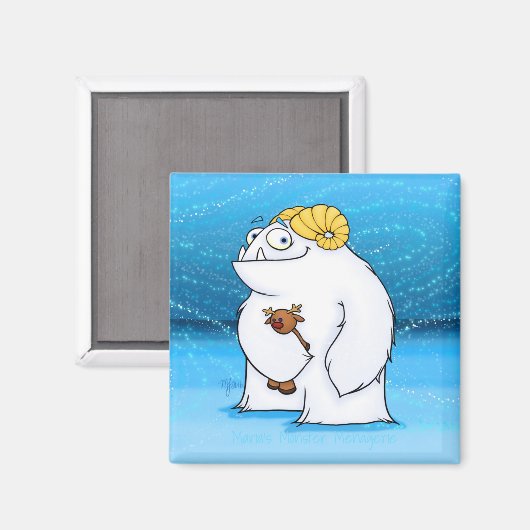 Yeti (Weihnachten) Magnet (Vorderseite/Rückseite)