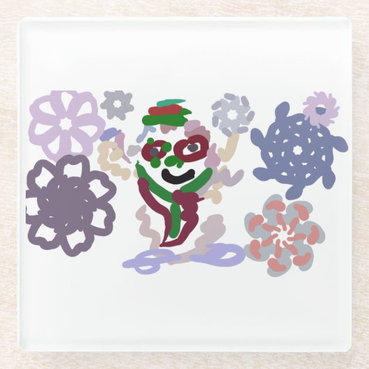 Yeti winter rock glasuntersetzer (Vorderseite)