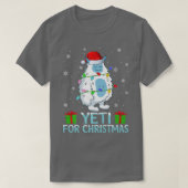 Yeti Xmas Lights Weihnachtsmannmütze Yeti zu Weihn T-Shirt (Design vorne)