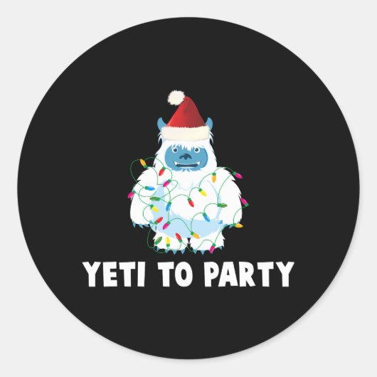Yeti zu Party Yeti für Runder Aufkleber (Vorderseite)