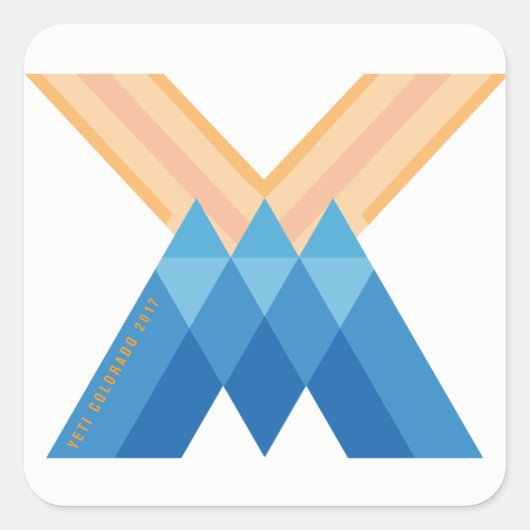 YetiMen Logo-Coloradoversion 2017 Quadratischer Aufkleber (Vorderseite)