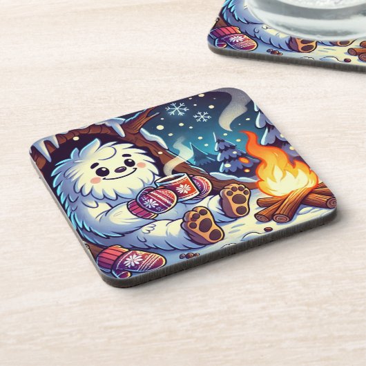 Yeti's Hideaway Cartoon Printed Drink Untersetzer (Linke Seite)