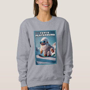 Yetis Spielplatz: Funny Snowboarding Sasquatch Sweatshirt
