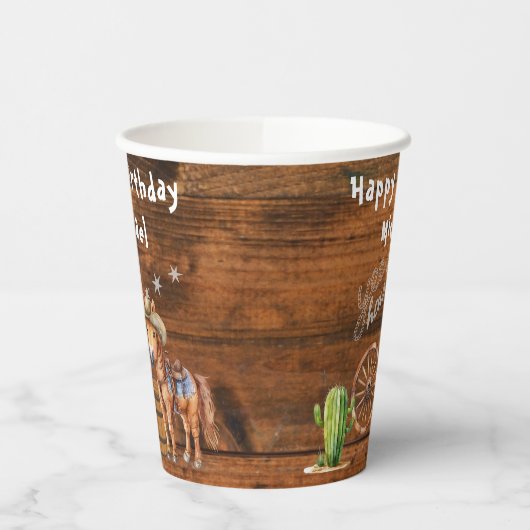 Yew Haw Cowboy Rodeo schnappen Papiertasse hoch Pappbecher (Links)