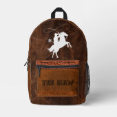 Yew Haw Custom Amercan Cowboy Sheriff Leather Bedruckter Rucksack (Vorderseite)