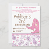 Yew Haw Geburtstagspartei Einladung (Vorderseite)