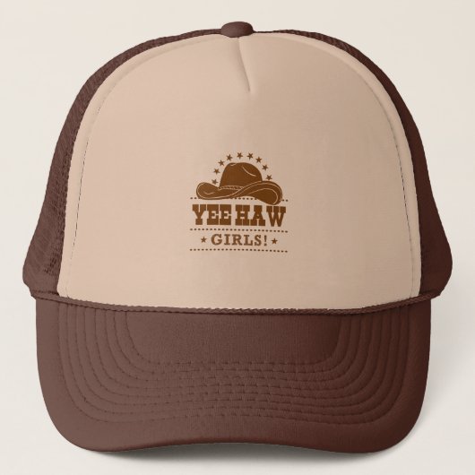 Yew Haw Girls Cowgirl Hat Design Truckerkappe (Vorderseite)