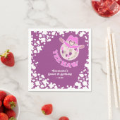 Yew Haw Lila Disco Cowgirl Rodeo Geburtstag Serviette (Beispiel)