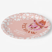 Yew Haw Peach Disco Cowgirl Rodeo Birthday Pappteller (Schrägansicht)