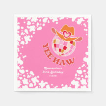 Yew Haw Pink Disco Cowgirl Rodeo Birthday