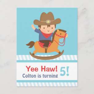 Yew Haw Western Cowboy Kindergeburtstag Party Einladung