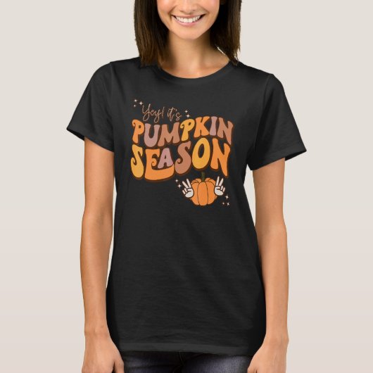 Yey It's Pumpkin Season Autumn Thanksgiving Thankf T-Shirt (Vorderseite)