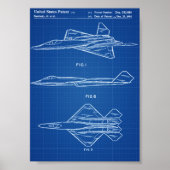 YF-23-Flugzeugpatent - Blueprint Poster (Vorne)