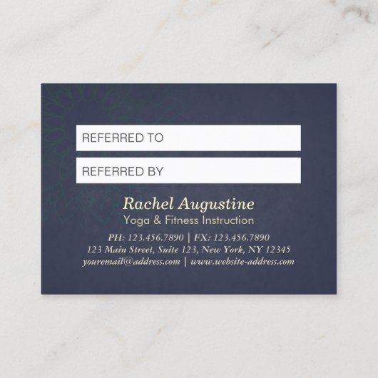 YGA Instructor Referenz Gold Mandala Empfehlungskarte (Rückseite)