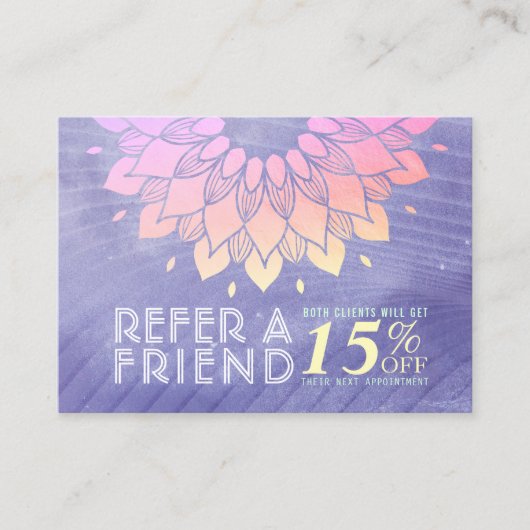 YGA Instructor Referenz Gold Mandala Empfehlungskarte (Vorderseite)