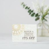 YGA Meditation Instructor Referenz Gold Mandala Empfehlungskarte (Stehend Vorderseite)