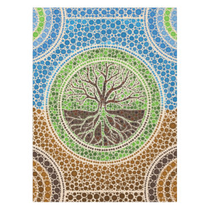 Yggdrasil- Baum der Leben Punkt-Kunst #1 Tischdecke