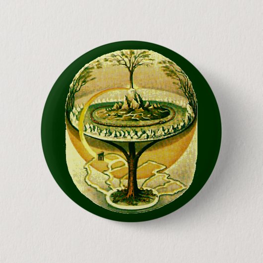Yggdrasil, Baum des Lebens Button (Vorderseite)