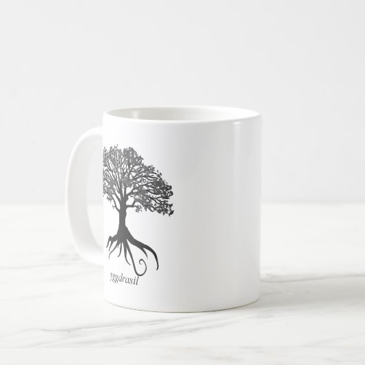 Yggdrasil Baum des Lebens Kaffeetasse (Vorderseite Links)