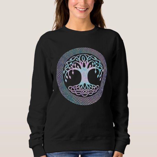 Yggdrasil Celtic Tree of Life Tie Dyed Nordic Viki Sweatshirt (Vorderseite)