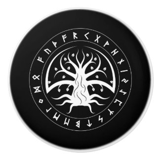Yggdrasil Circle Runes Keramik Knock Keramikknauf