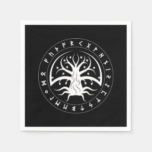 Yggdrasil Circle Runes Papier Servietten