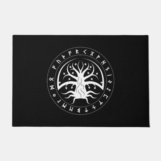 Yggdrasil Circle Runes Türmatten Fußmatte (Vorderseite)