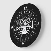 Yggdrasil Circle Runes Wall Clocks Große Wanduhr (Winkel)