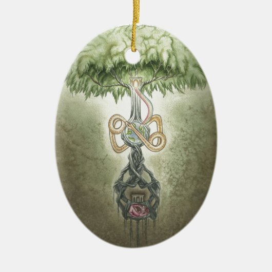 Yggdrasil Keramikornament (Vorne)