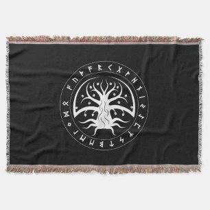 Yggdrasil Kreis Runen Wurfdecke Decke