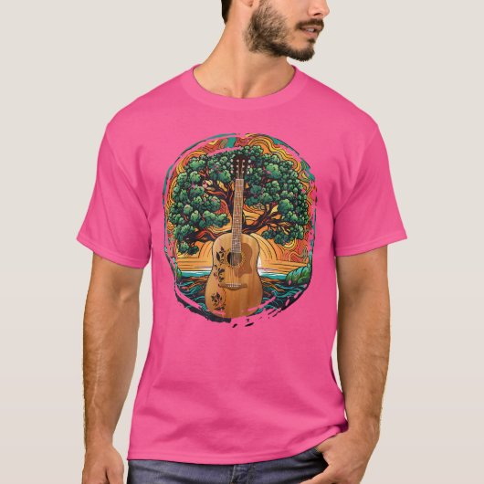 Yggdrasil Nature Musician Tree of Life Acoustic Gu T-Shirt (Vorderseite)