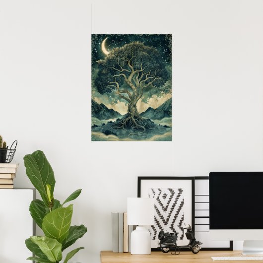 Yggdrasil Norse Samhain Halloween Nordic Poster (Heimbüro)