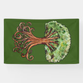 Yggdrasil Tree Norse Mythology Watercolor Banner (Horizontal)
