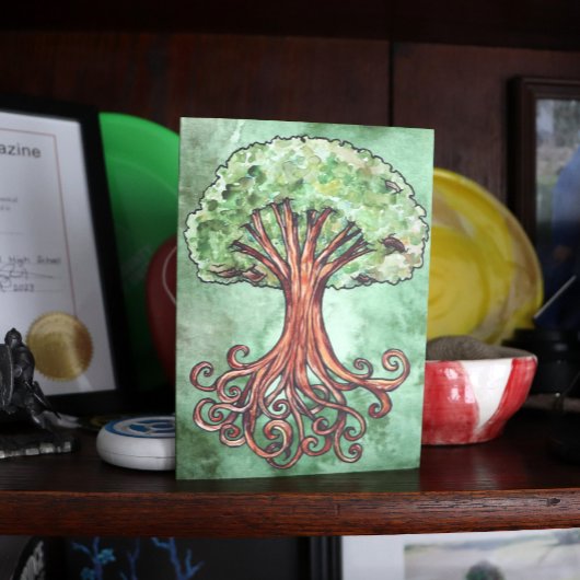 Yggdrasil Tree Norse Mythology Watercolor Karte