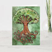 Yggdrasil Tree Norse Mythology Watercolor Karte (Vorderseite)