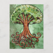 Yggdrasil Tree Norse Mythology Watercolor Postkarte (Vorderseite)