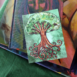 Yggdrasil Tree Norse Mythology Watercolor Postkarte