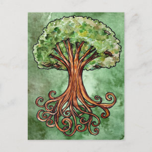 Yggdrasil Tree Norse Mythology Watercolor Postkarte