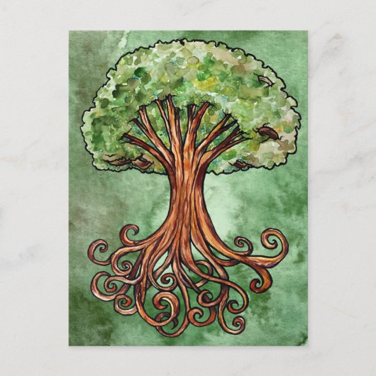 Yggdrasil Tree Norse Mythology Watercolor Postkarte (Vorderseite)
