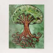Yggdrasil Tree Norse Mythology Watercolor Puzzle (Vertikal)