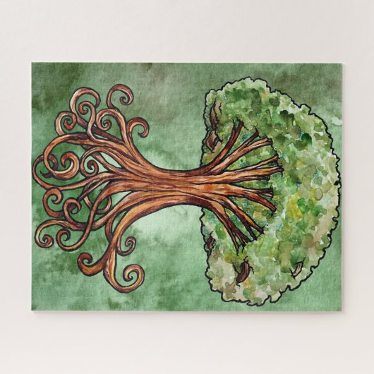 Yggdrasil Tree Norse Mythology Watercolor Puzzle (Horizontal)